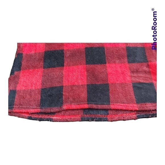 XL Boys Canada Weather Gear Red And Black Checkered Fleece Hoodie Pullover - Picture 3 of 7